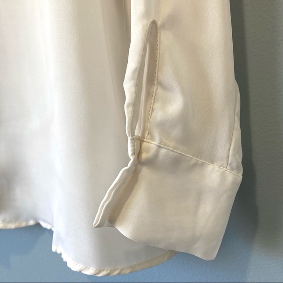 Mango Button-Down Collared Shirt in Cream BNWT Size M - Picture 8 of 11